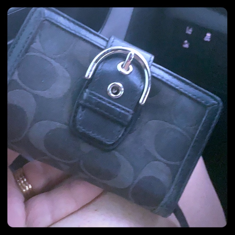 Very nice genuine Coach black logo wallet